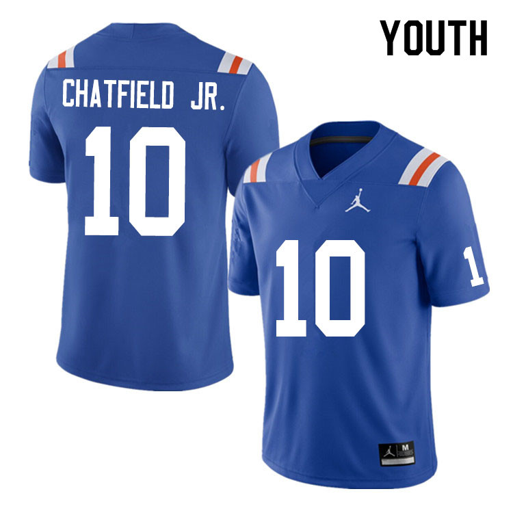 Youth #10 Andrew Chatfield Jr. Florida Gators College Football Jerseys Sale-Throwback